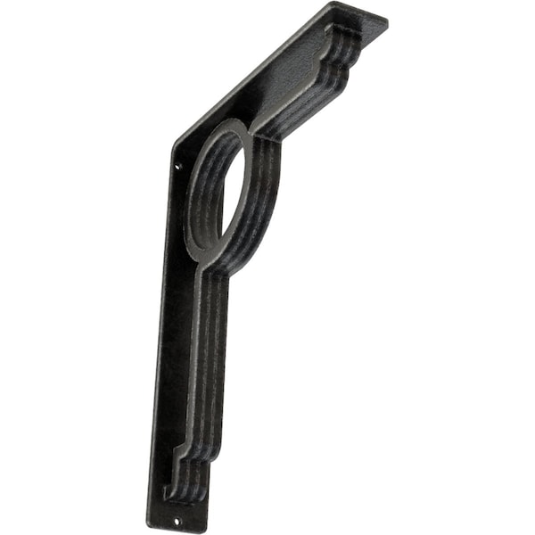Ekena Millwork Maria Wrought Iron Bracket, (Triple center brace), Antiqued Pewter 2"W x 10"D x 12"H BKTM02X10X12TMAAPW - main